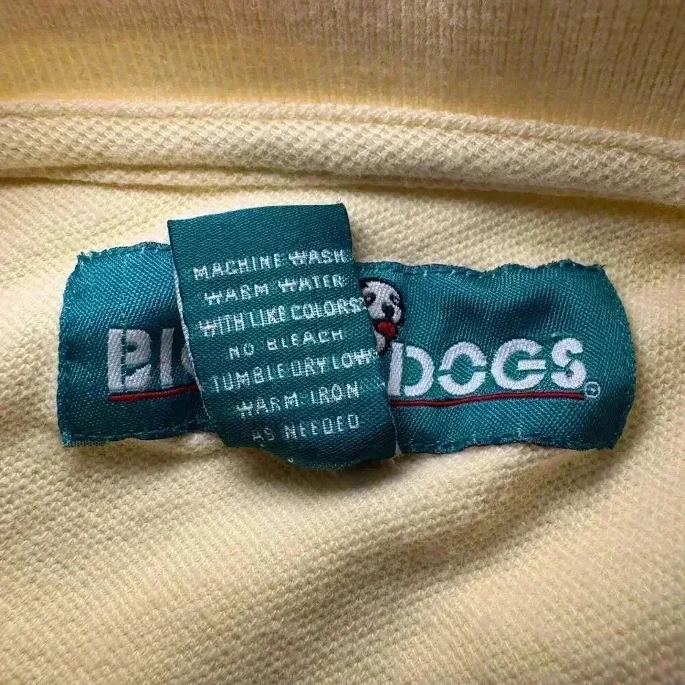 Big Dogs Polo 3/4 button Pullover Collared Vintage Shirt Yellow Men Size XL - Picture 5 of 5